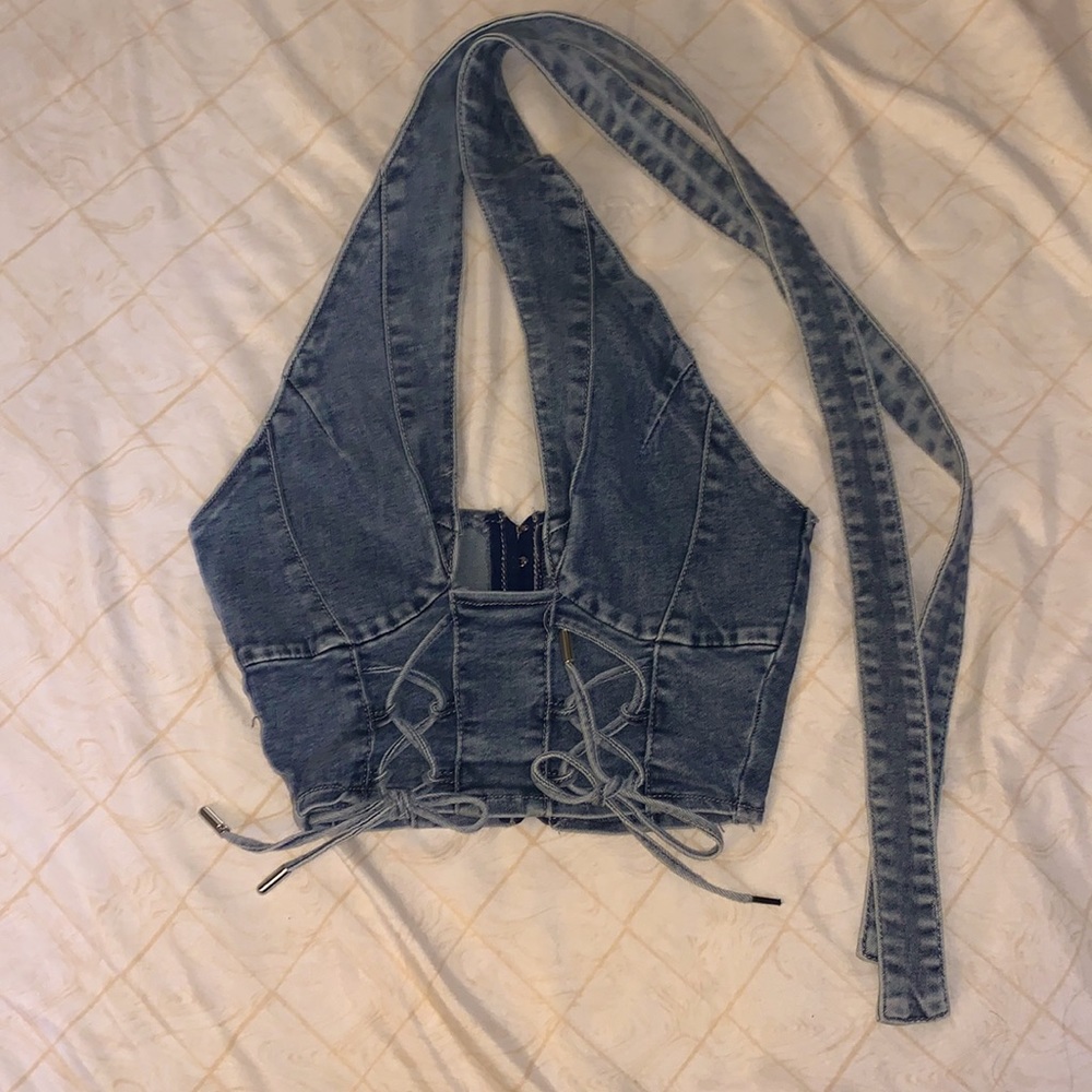 Maniere de voir crop top jean color